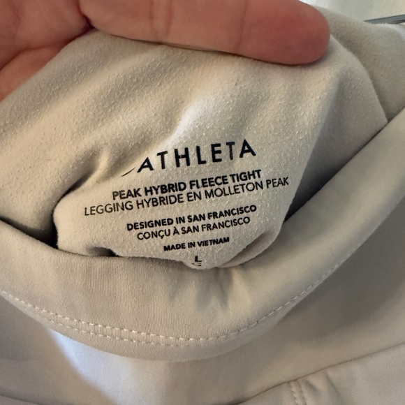 althleta women’s Cream High-Waisted Peak hybrid fleece tight leggings - Picture 5 of 10